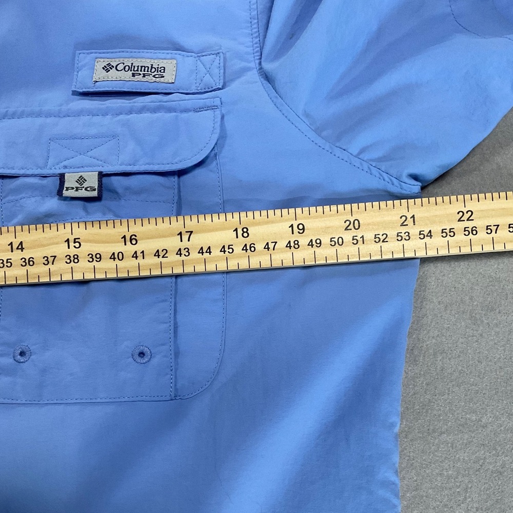 Columbia PFG Women's Small Ducks Unlimited Blue Fishing Shirt Short Sleeve - Picture 3 of 9